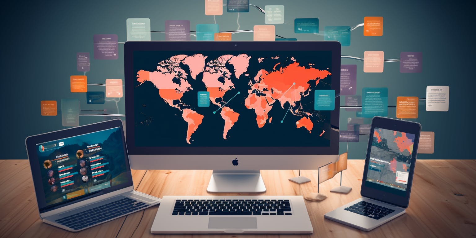 showcasing world map on different screens | Afosto