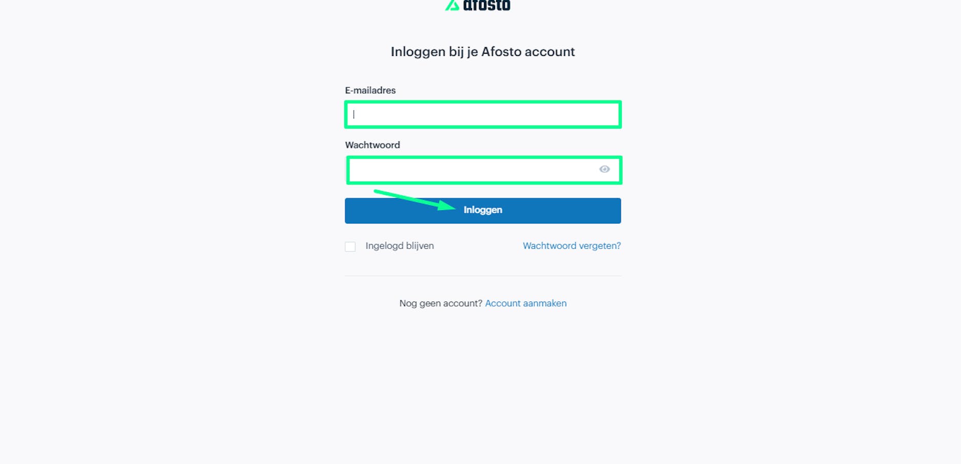 Inloggen bij Afosto