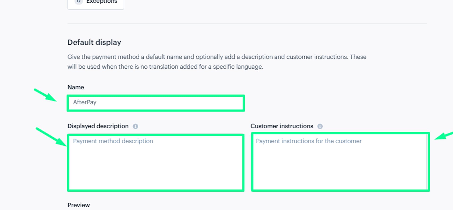 Name , Discription, instructions