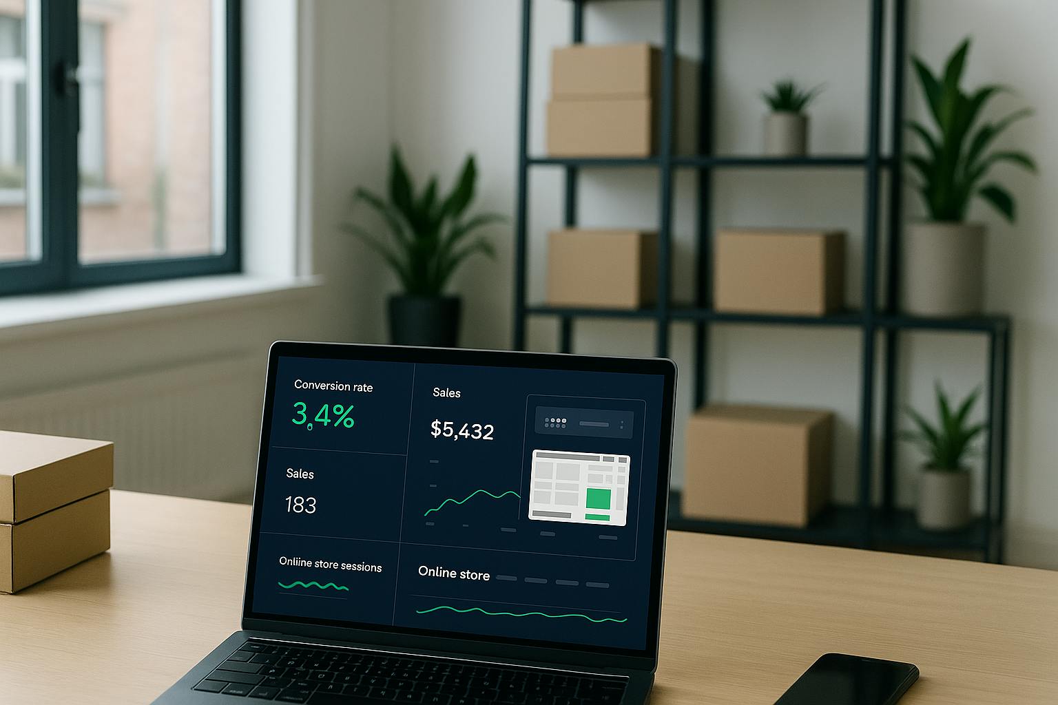 Image of a laptop in an office setting