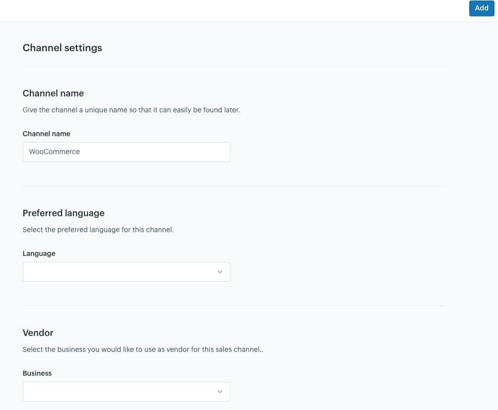Channel Settings Woocommerce